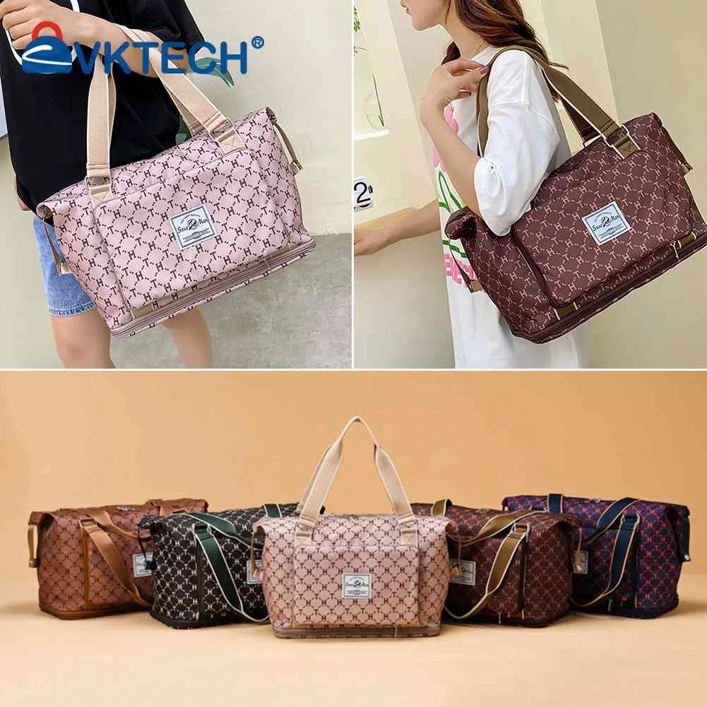 

Складная дорожная сумка для фитнеса, многофункциональная спортивная сумка для влажных и сухой поездок, водонепроницаемая, с модным рисунком, для мужчин и женщин