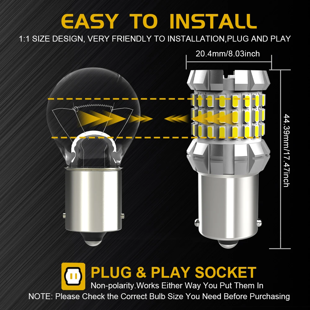 BMTxms 2 шт. 1156 BA15S P21W Светодиодная лампа заднего света 921 T15 W16W автомобильная