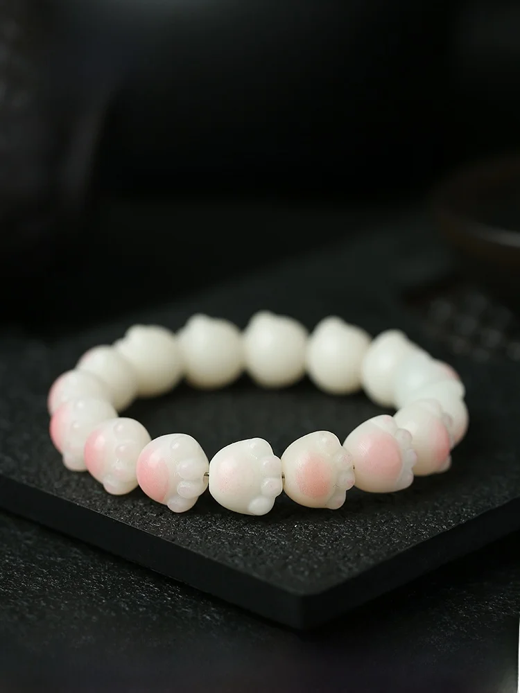 [Путуо Горный флагман] Браслет Бодхи с кошачьей лапой женский порошок вишневого