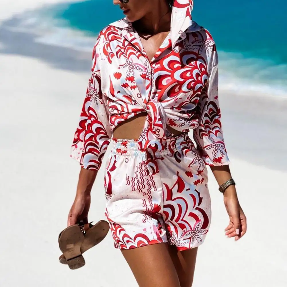 

Women's Blouses Pants Sets Thin Summer Long Sleeve 2 Pieces Set 2022 Lady Vintage Holiday Beach Casual Outfits xWomen's Clothing