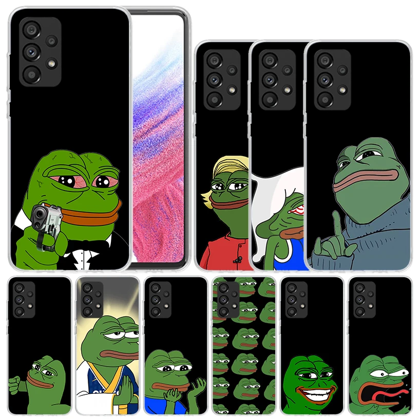 

Cute Frogs Party Sad Pepe Soft Cover for Samsung Galaxy A52 A53 A54 A12 A13 A14 Phone Case A32 A33 A34 A22 A23 A24 A04S A03S A02
