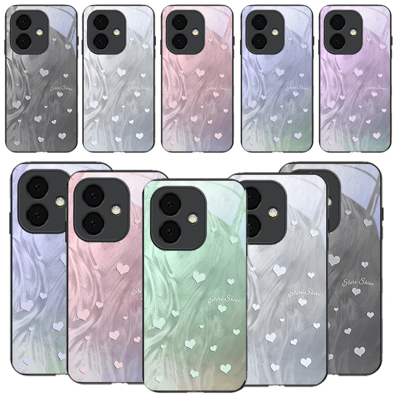 Фото Светящийся в темноте стеклянный чехол для телефонов Oppo A40, A54s, A16, A98, A3x, A80, A74, A60, A17, A96, A93, A38, A18, A79, A58, A78, A73, A60, A3 №1