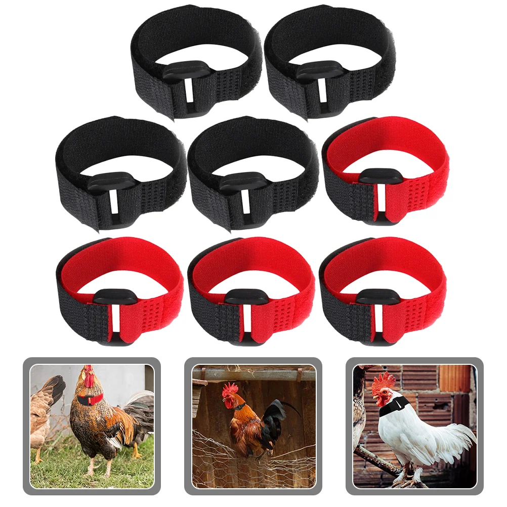 

8Pcs Stop-Screaming Anti-noise Chicken Neckbands For Crow-proof Chicken Bands for Anti-noise Chicken Rooster Crow-proof