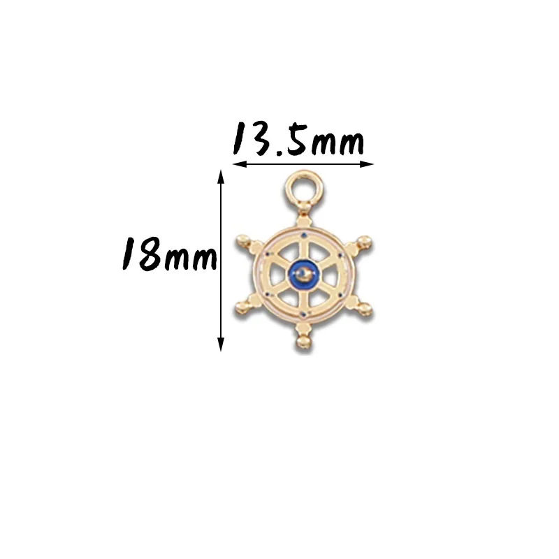 10 шт./лот якорь спасательный круг руль парусник маяк эмалированные подвески для