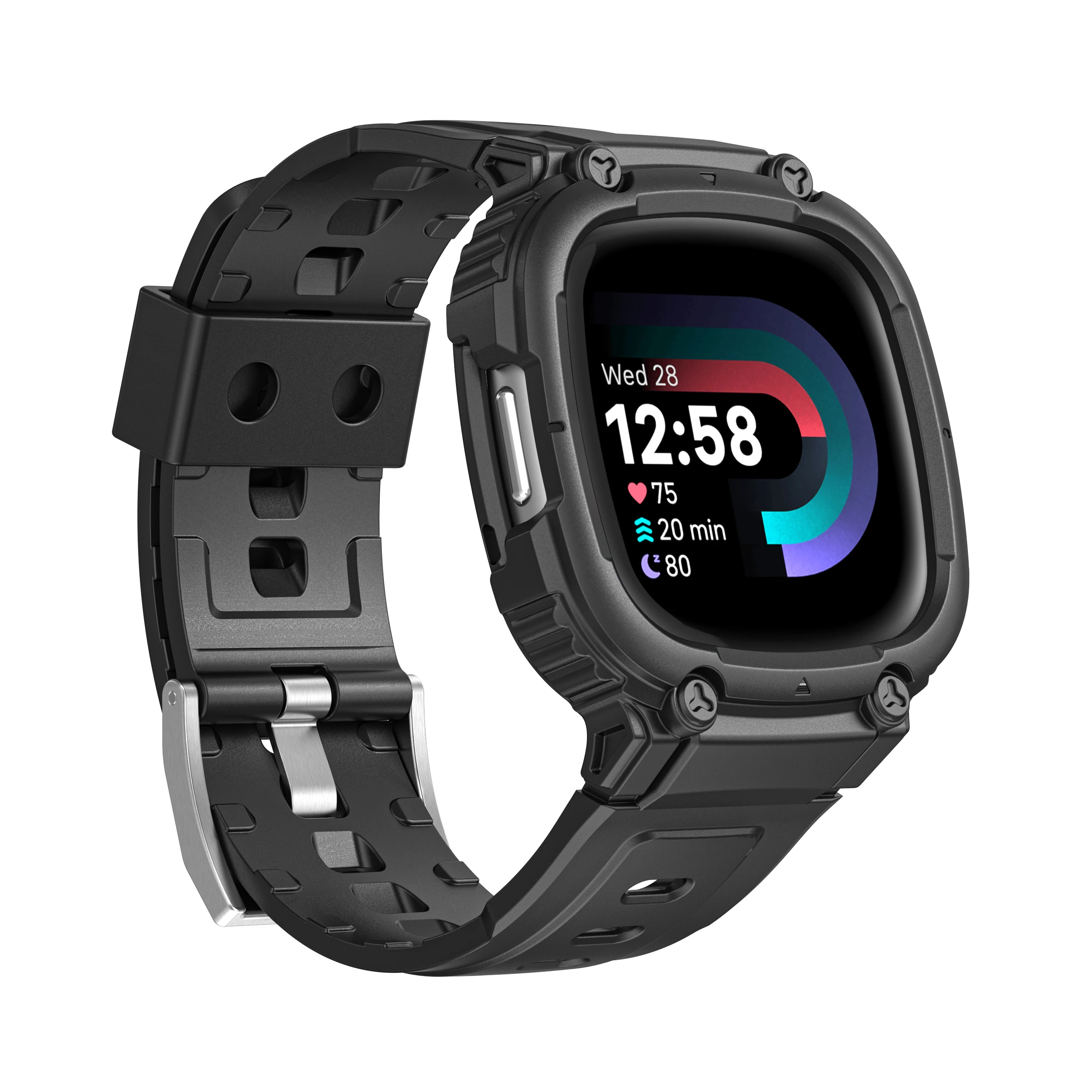 

Applicable to Fitbit Versa 3Versa 4 sense 1 sense2 generation watch armor protective case cover integrated strap watchband