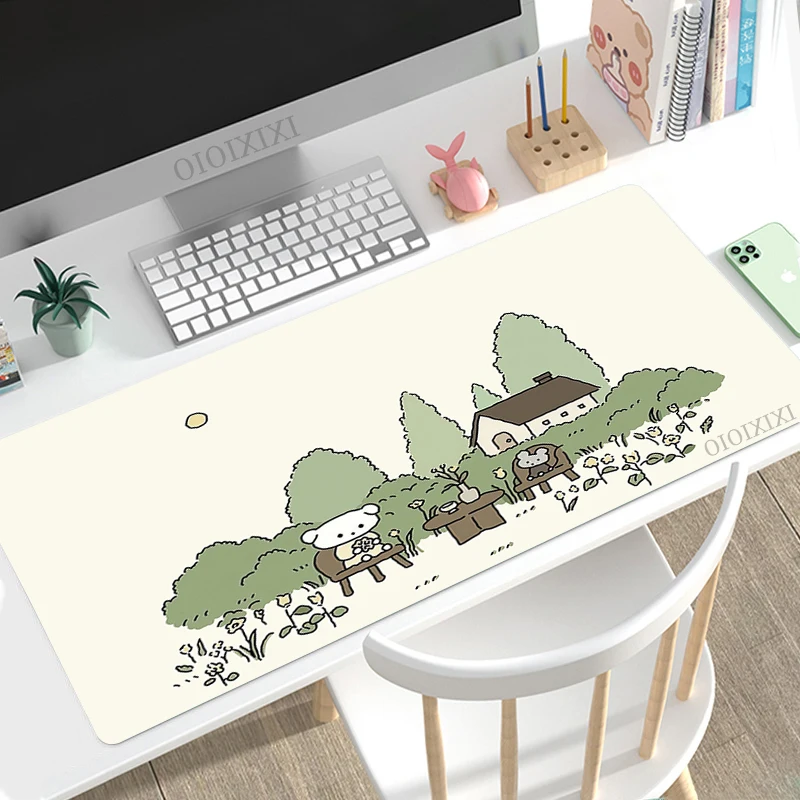 Cute Rabbit Green Anime Mouse Pad Gaming XL HD Large Custom Mousepad XXL Mouse Mat Office Carpet Soft PC Desktop Mouse Pad