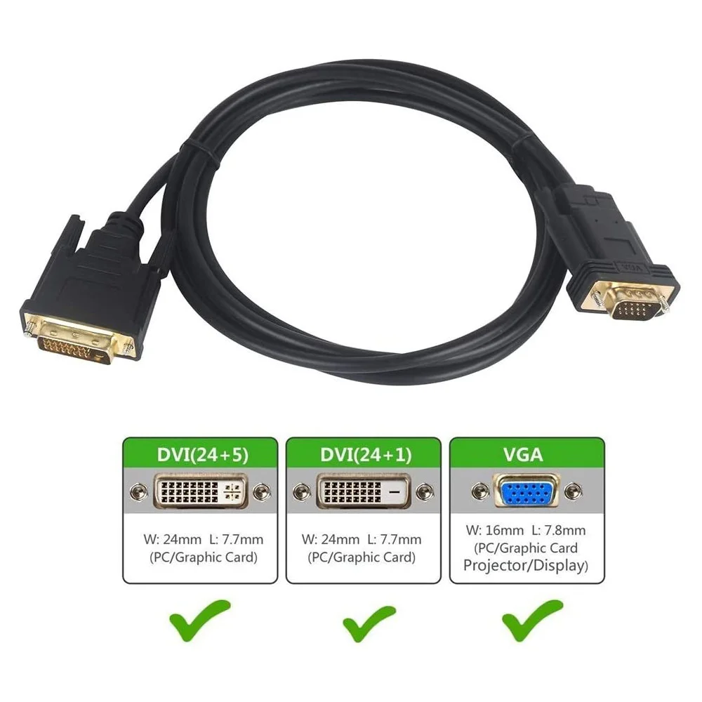 Кабель DVI-VGA активный DVI D 24+1 к VGA папа-папа с чипом-переходником кабель-переходник