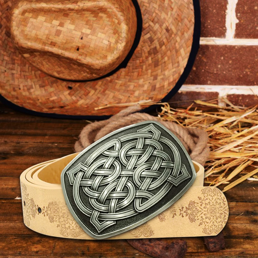 

Cowboy Style Celtic Buckles Wide Belts Alloy Jeans Bull Skull Belt Buckle Belt Components Western Denim