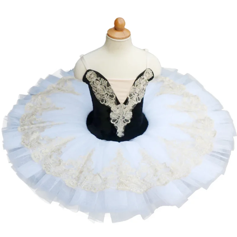 Черная профессиональная балетная пачка Белый лебедь Озерный костюм блинное