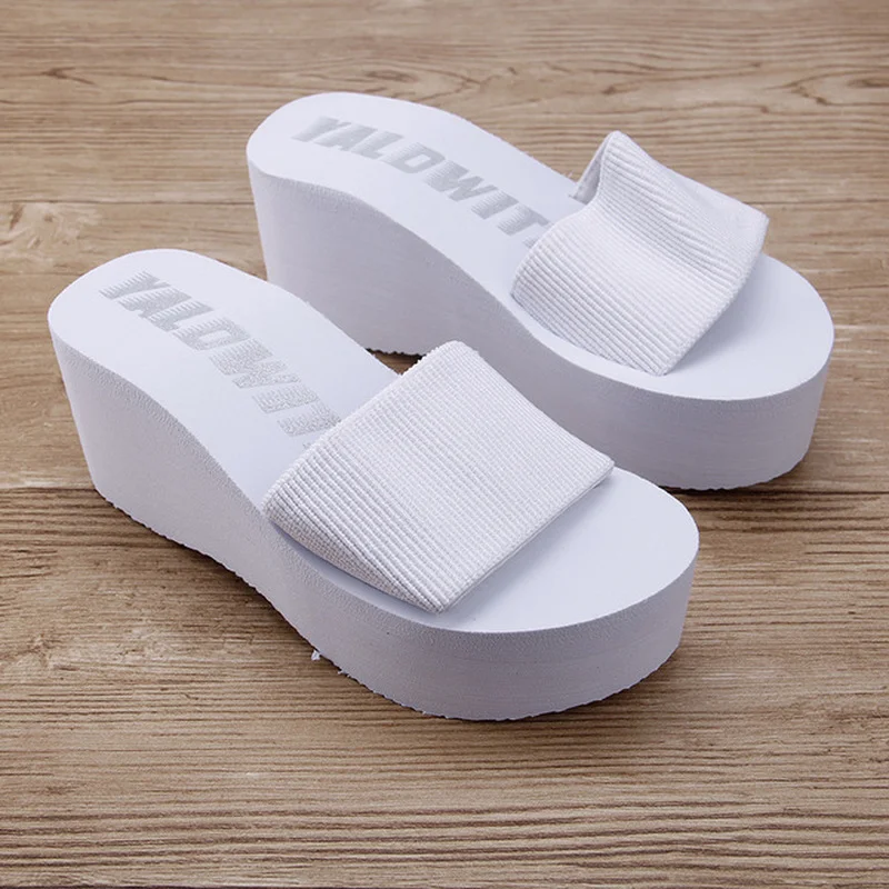 

Comemore Eva Slippers Chunky Wedges Shoes for Women Pink White Heels Summer 2022 Lady Wedges Platform Sandals Ladies Beach Clogs