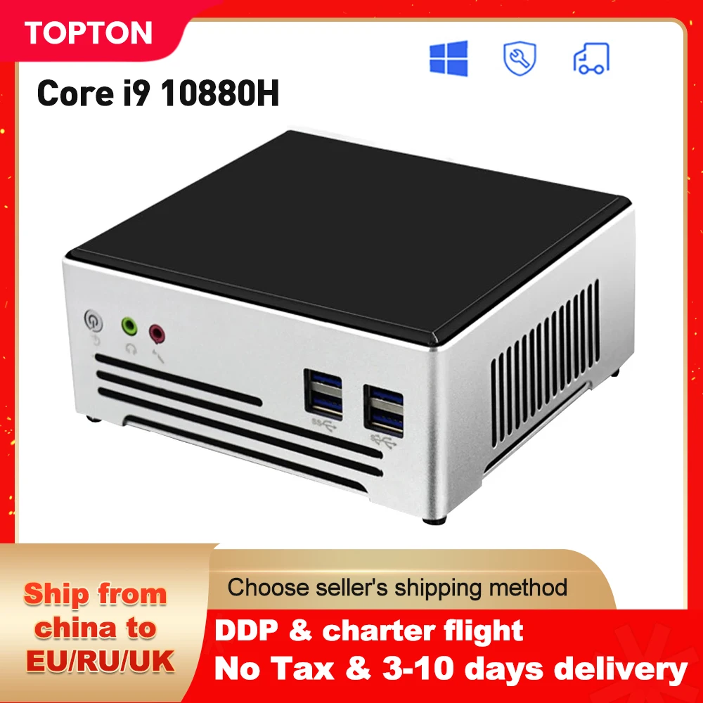 

Мини-ПК Topton 11 поколения, Intel Core i7 1165G7 i9 10880H 2 * Lan 2 * DDR4 64 Гб 2 * M.2 NVME SSD, настольный компьютер Nuc ПК Windows 10 Linux