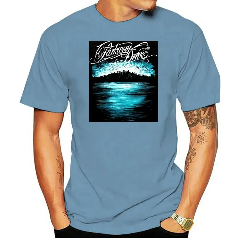 

Мужская облегающая футболка Parkway Drive темно-синего цвета