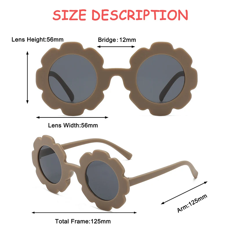 New Sun Flower Round Cute kids sunglasses UV400 for Boy girls toddler Lovely baby sun glasses Children Oculos de sol images - 6