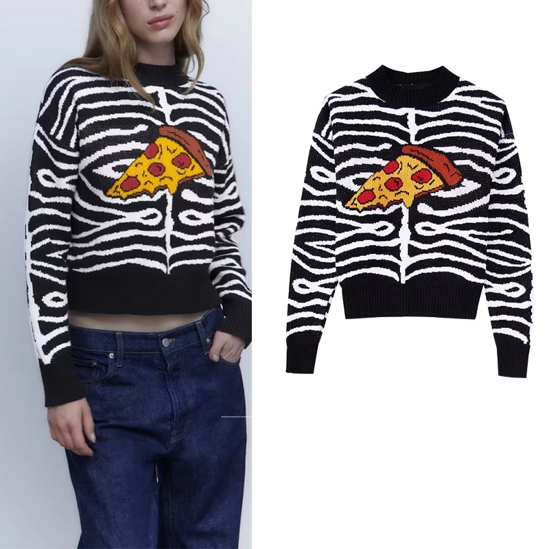 

Новинка Осень-зима 2022 свитер с круглым вырезом и длинными рукавами свитер пуловер с принтом Повседневный модный свитер для женщин