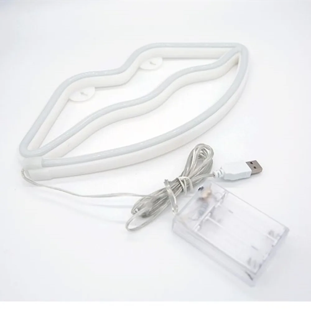 Светодиодная неоновая вывеска Ночной светильник с s-образными губами настенный