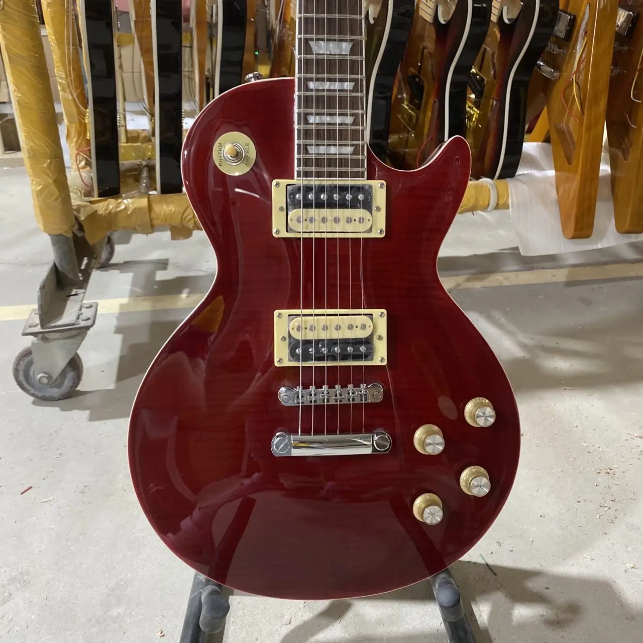 

Red Slash Electric Guitar Rosewood Fingerboard Mahogany Body Zebra Pickups Free Shipping