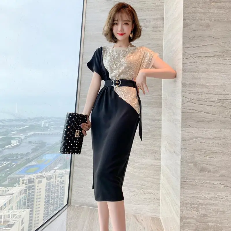 

2022 summer new stitching tunic dress women