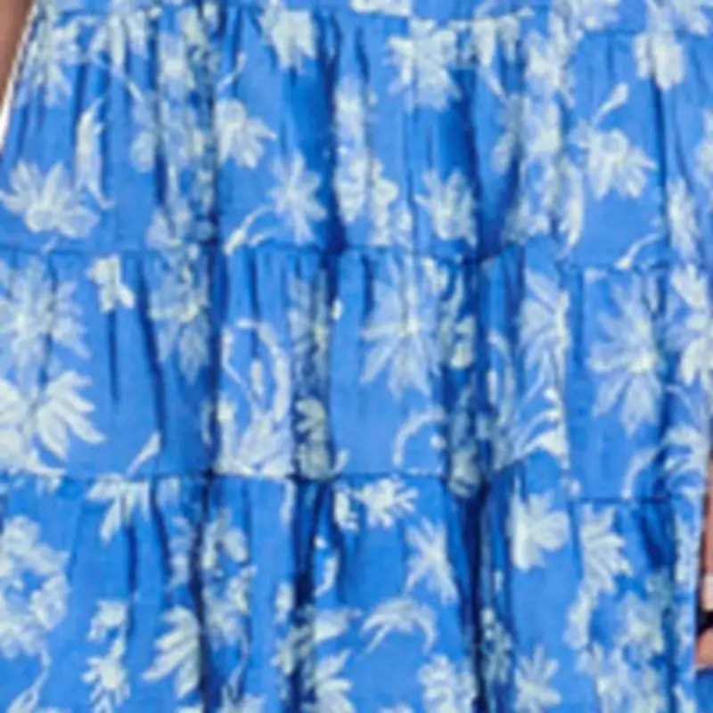 

2023 Summer Dress New V Neck Ruffle Plant Printed Linen Dress Short Sleeves Dress for Women