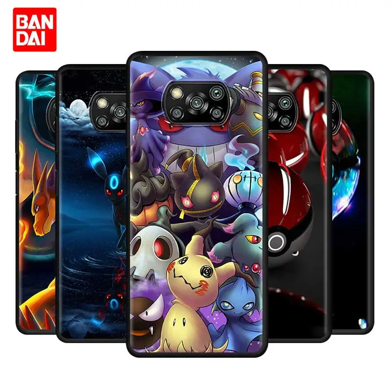 

Cartoon Pokemons Case for Xiaomi Mi Poco X3 NFC M3 F3 Note 11 10s 10t 9t K40 Pro Plus Ultra Silicone Coque Bag Capa Cover Funda