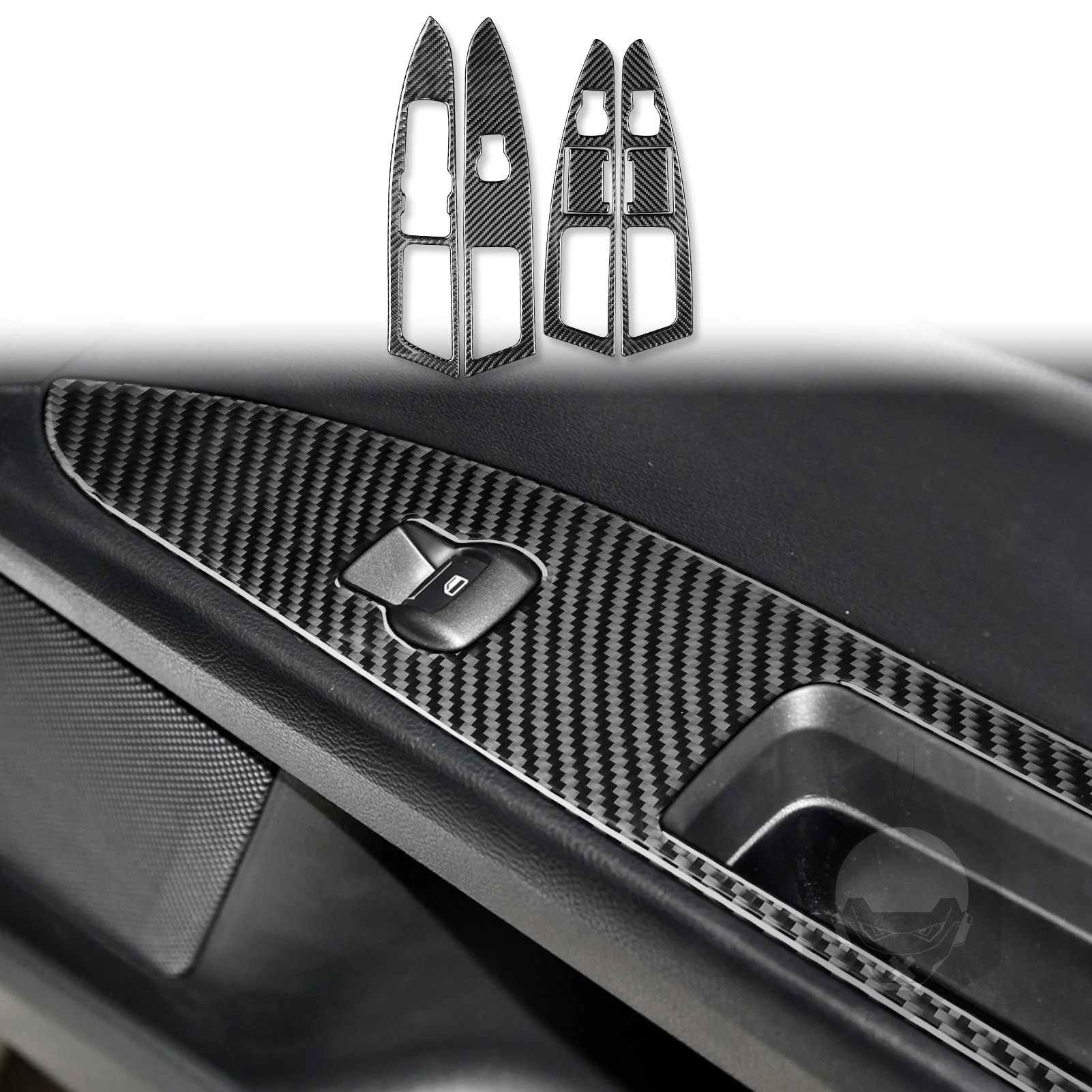 

Window Lift Switch Button Panel Cover Trim Sticker Decal for Ford Mondeo 2018 2019 Car Interior Accessories Carbon Fiber