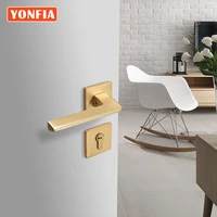 yonfia a8088r04 high quality designer aluminium alloy door handle lock interior bedroom door handle and locks for toilet lever
