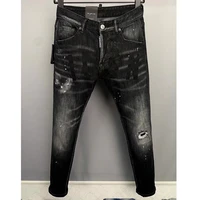 dsquared2 men hole jeans pencil pants motorcycle party casual trousers street denim clothing dsq9865