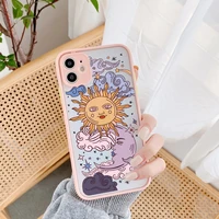 indian funny sun moon face shockproof phone case for iphone 13 12 11 pro 7 xs max x xr se22 8 plus tpu matte candy back cover