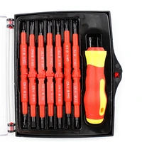 insulated electrician screwdriver set cr v slotted phillips torx y shape double head precision screw driver repair tool