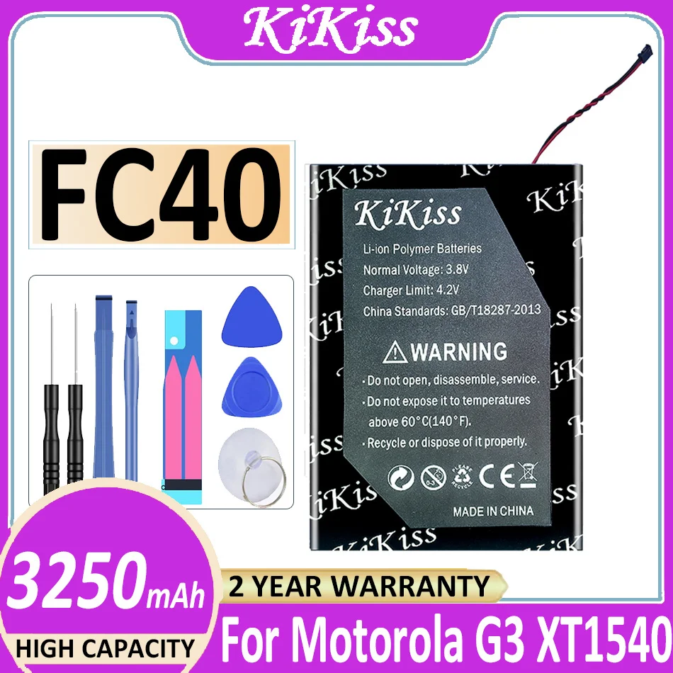 

3250mAh KiKiss Battery FC40 FC 40 FC-40 for Motorola Moto G 3rd G3 XT1540 XT1541 XT1543 XT1544 XT1548 XT1550 XT1557 Batterij