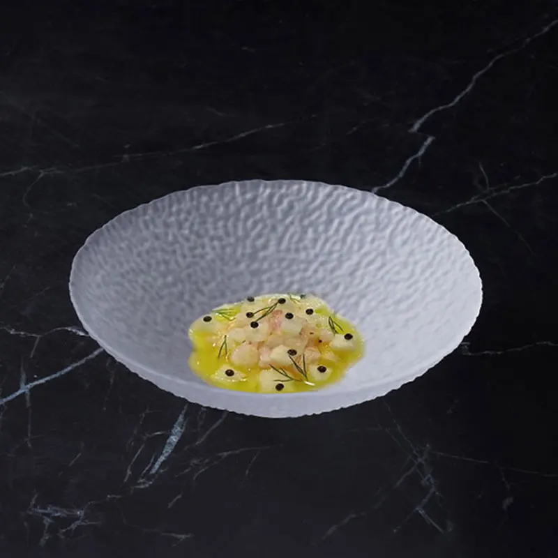 Мелкая миска с ледяной глазурью глубокая тарелка суп фруктовый салат