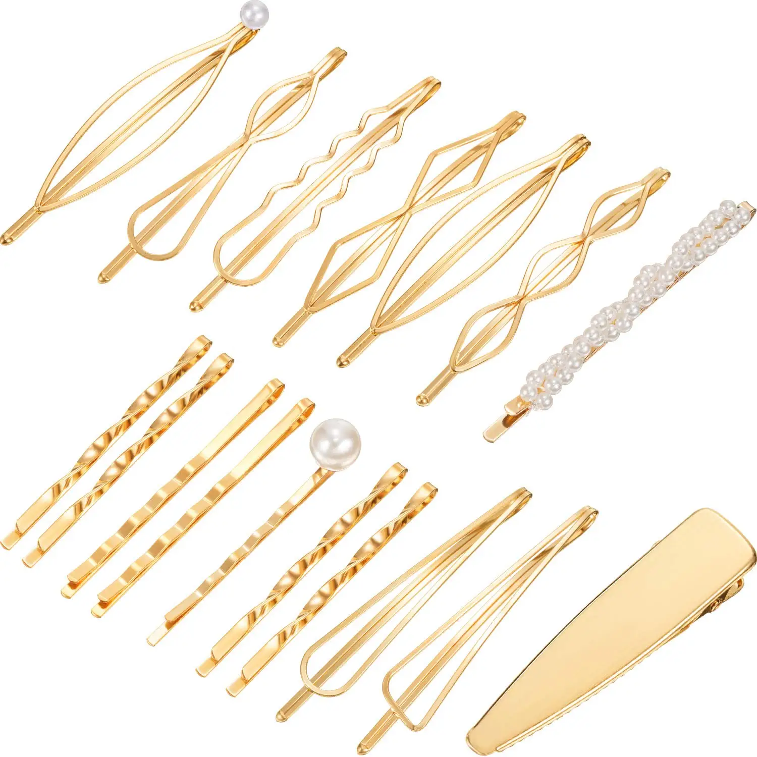 

3/4/5 Pcs/Set Pearl Metal Hair Clips for Women Sweet Simple Geometric Hairpin Barrettes Girl Hair Accessories Fashion Jewelry
