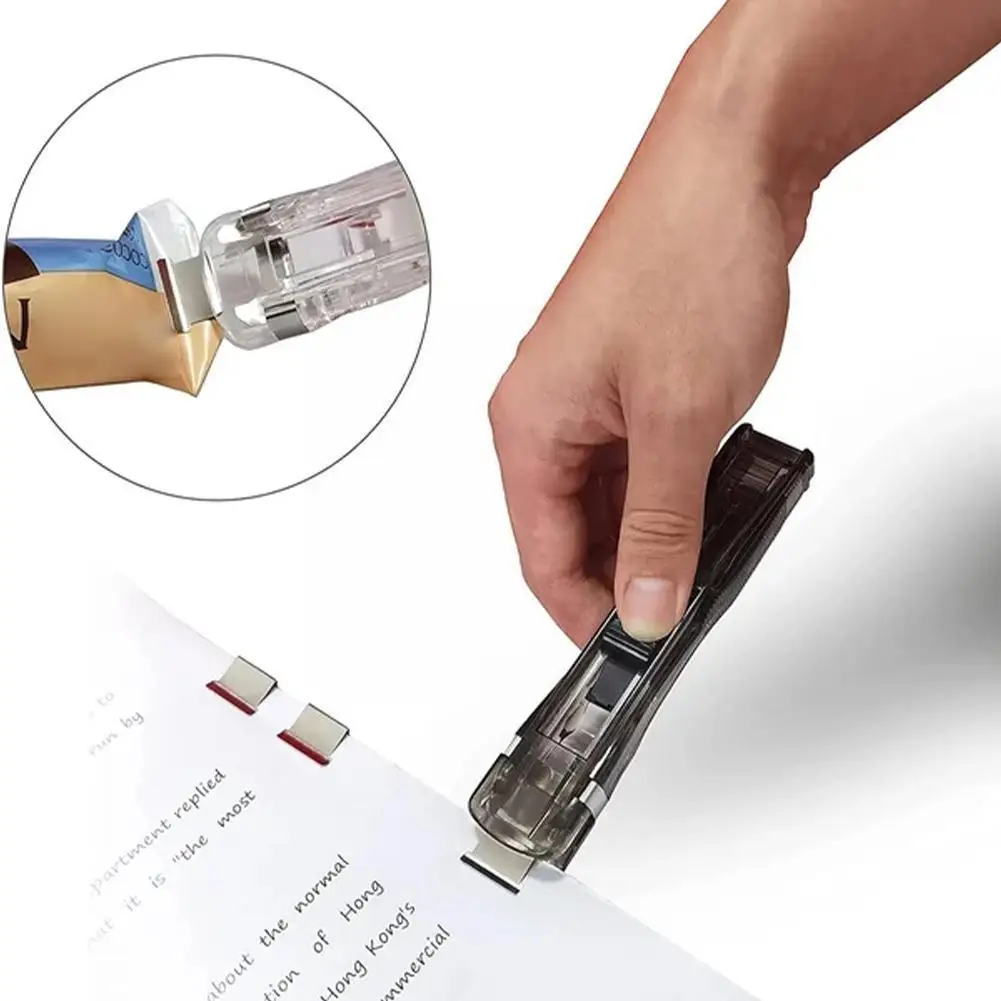 

Transparent Pusher Spare Clip Supplementary Clip Data Stapler Test Student Seal Clip Paper Finishing Snack Binding Clip Fil L6a1