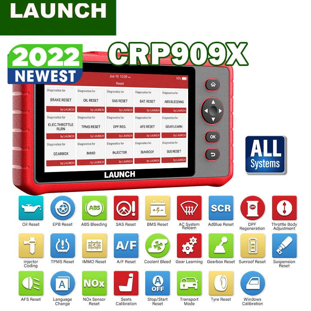 

Диагностический сканер LAUNCH X431 CRP909X Pro, OBD2