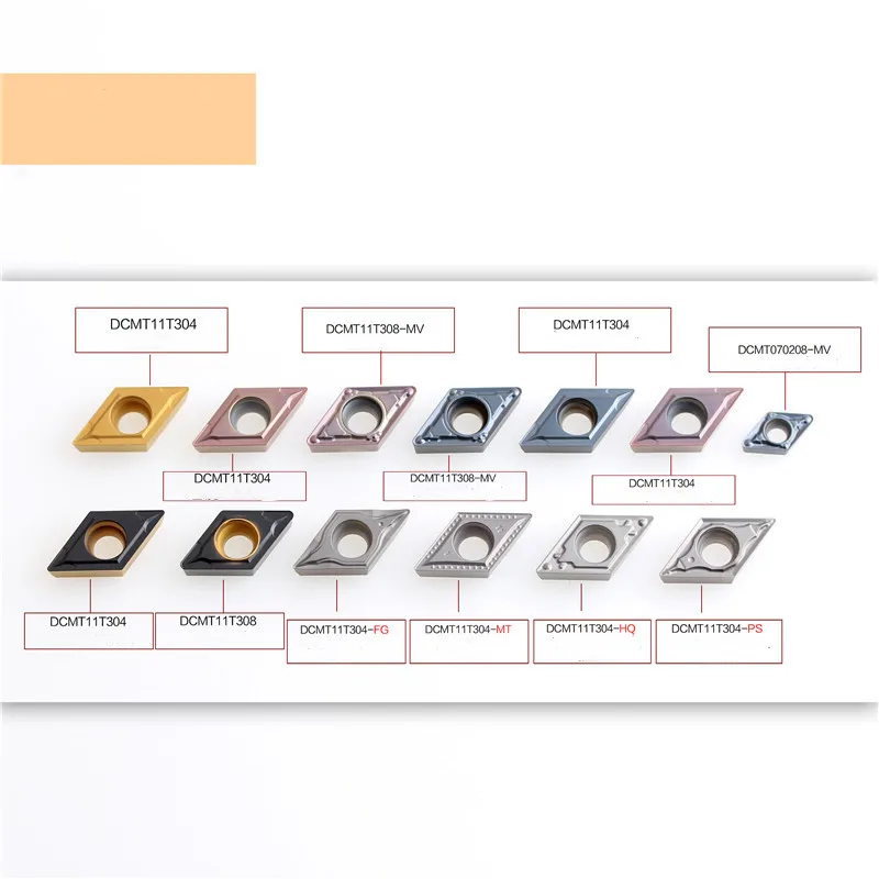 

10 PCS DCMT070204 DCMT070208 MV Internal Turning CNC Lather Cutter Tool Carbide Blades CNC Machine Cutting Tool