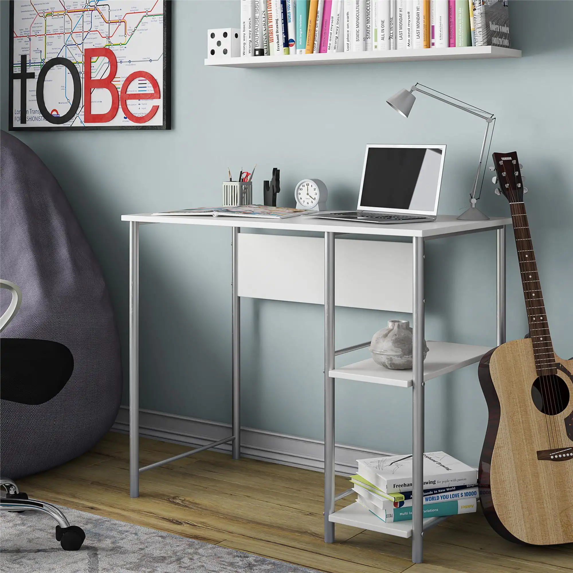 

Mainstays Metal Student Computer Desk, White