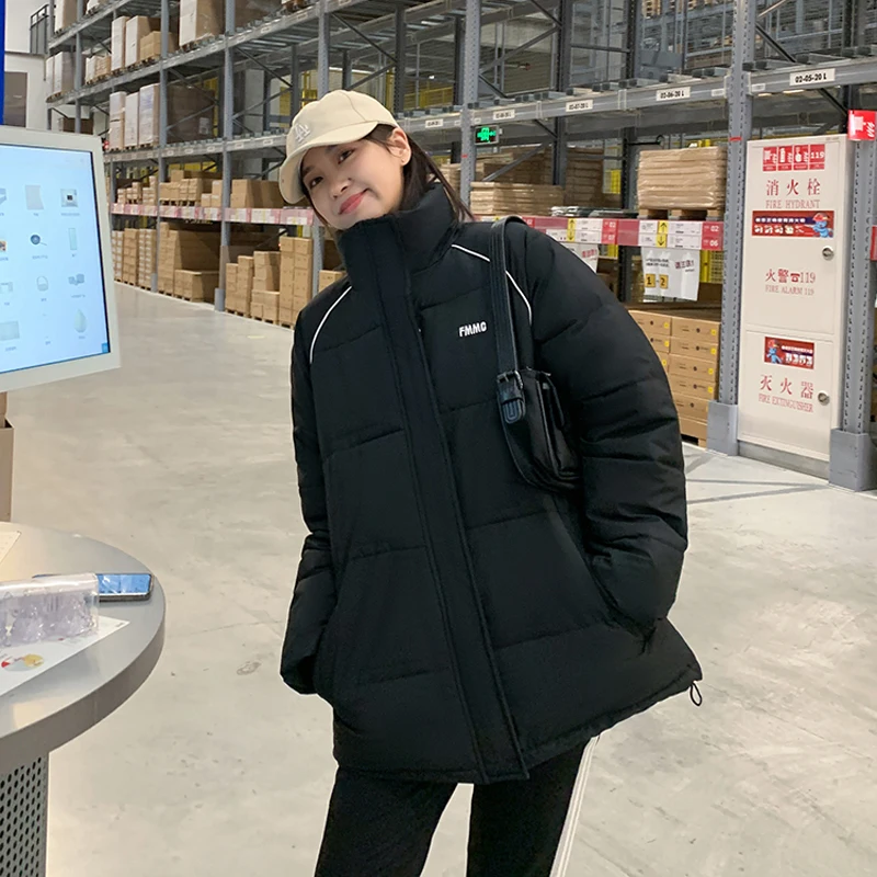 Korean Fashion Trends Puffer Jacket for Womens Winter Clothes Ladies Casual Bubble Coat Oversized High Quality Simple Streetwear