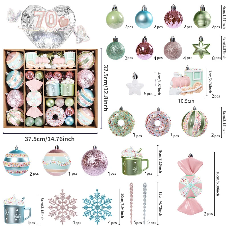 

Красочные рождественские шары, украшения для рождественской елки, подвесные кулоны для домашнего декора, новогодние подарки, Рождество 2023
