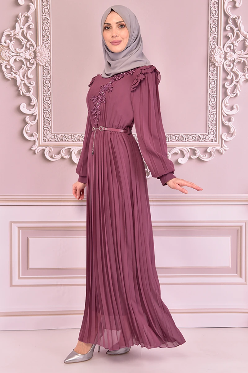 

Gupure детали платья Розовые Kurusu TKN3498