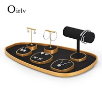 oirlv black jewelry display set 14 pcs for necklace ring organize earrings rack jewelry storage trays for decoration