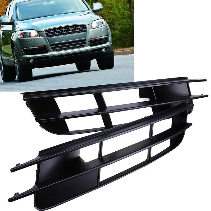 

Car-styling Front Bumper Lower Grill Grille for Audi Q7 MK1 2006-2008 2009 2010 Pre-facelift Black Fog Light Lamp Cover Parts