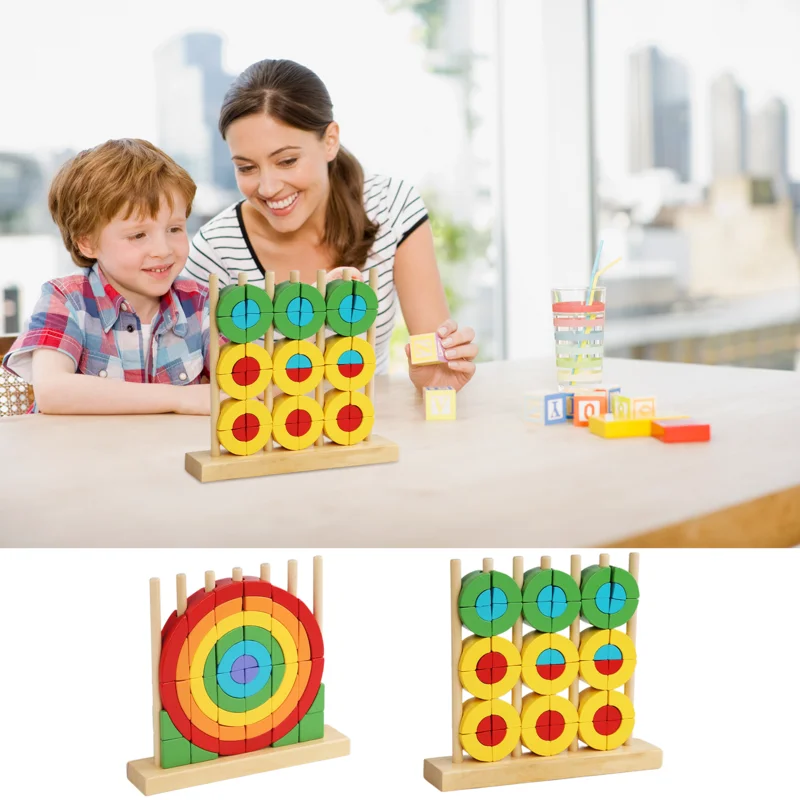 

Stacking Rainbow Kids Wooden Montessori Building Blocks Educational Building Blocks For Shape Cognition Cute Puzzle Stacker For