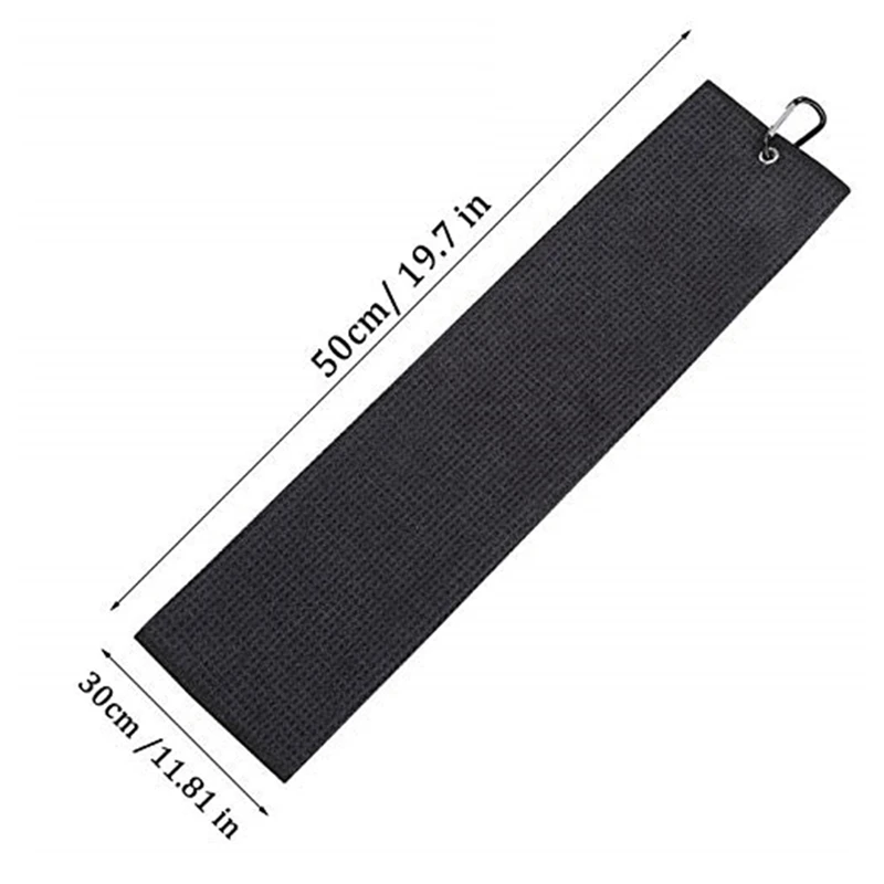 Черное спортивное полотенце из микрофибры 2 шт. тройное для гольфа от пота с