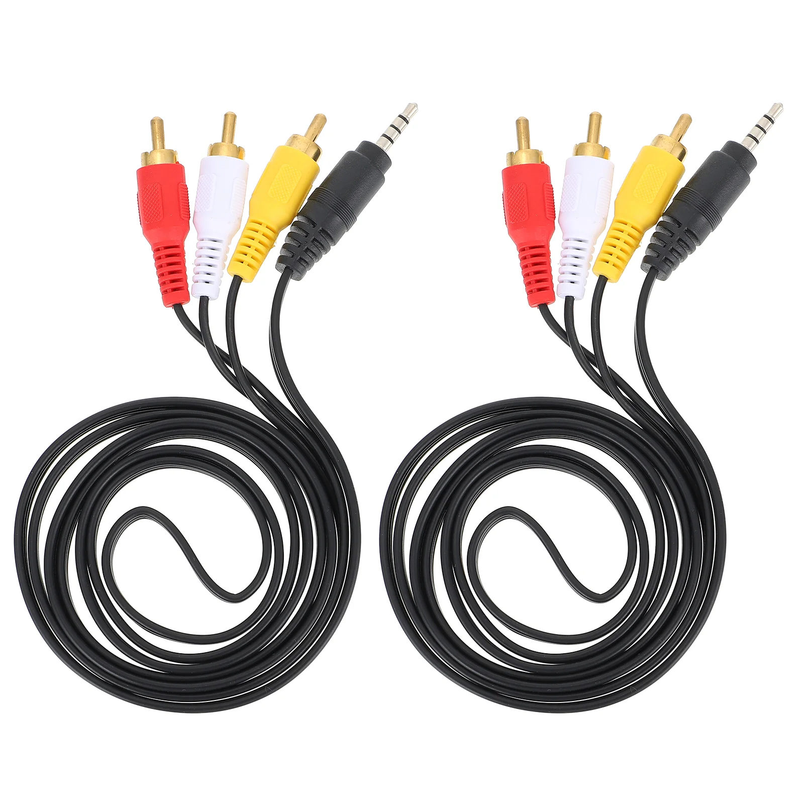 

2 Pcs Splitter Cord 3.5mm Male to 3 RCA Male Audio Cord Audio Accessory