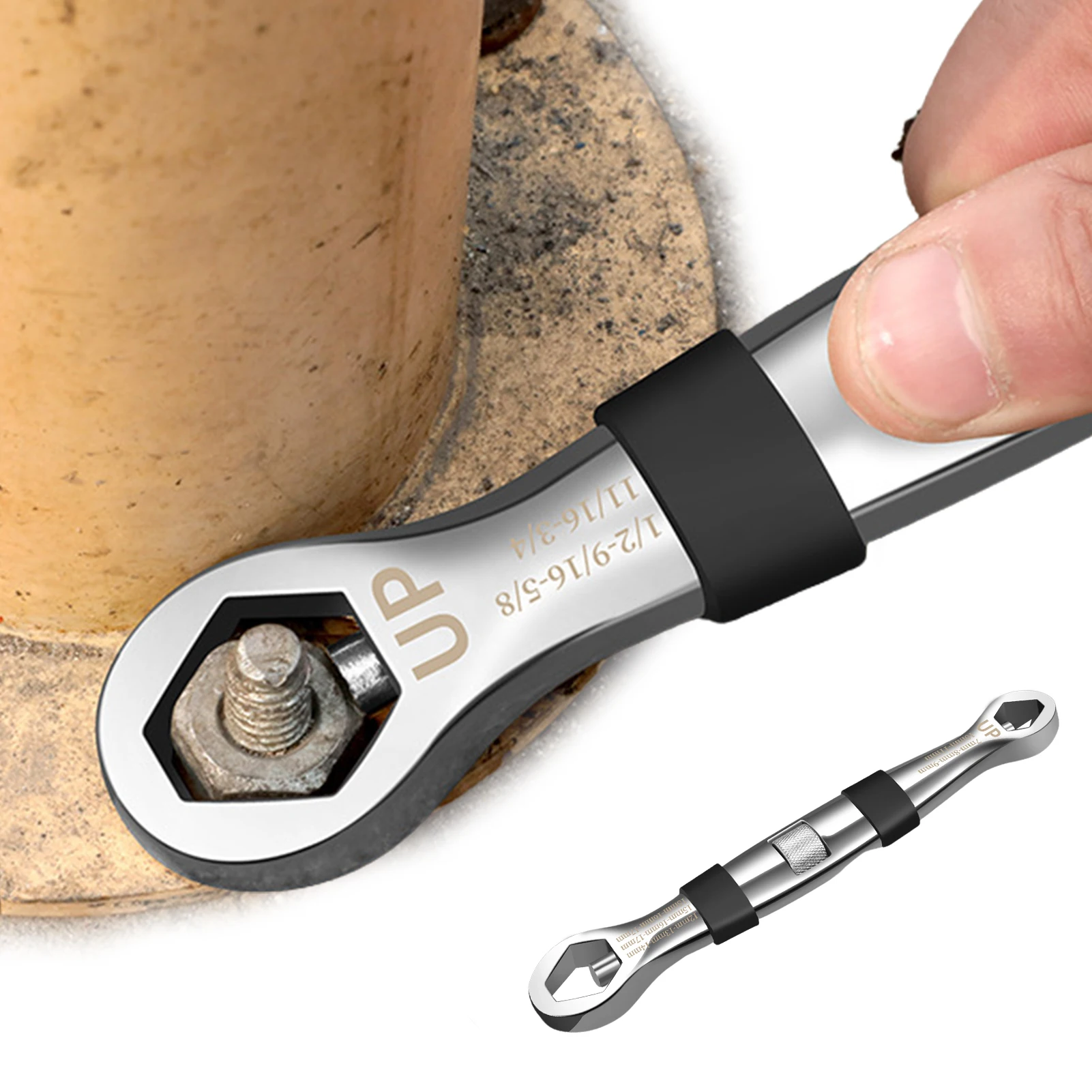 

Universal Adjustable Wrench Double Head Chrome Vanadium Steel Wrench Detachable High Hardness Wrench For Home Repair