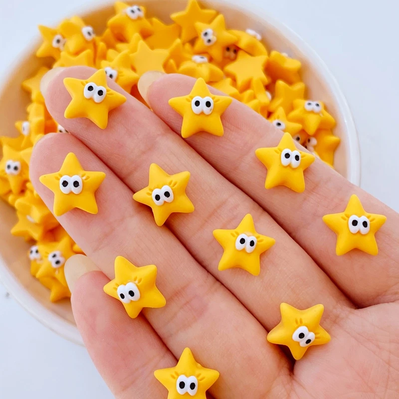 

30pcs New Cute 11mm Resin Mini Stars Flat Back Cabochon Scrapbook Kawaii DIY Embellishments Accessories