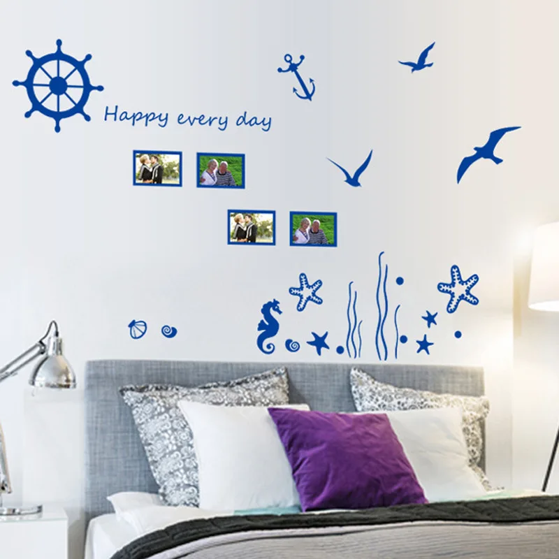 

Marine Life Sea Ocean Animal Fish Wall Sticker Vinyl Home Decoration Bathroom Nautical Decals