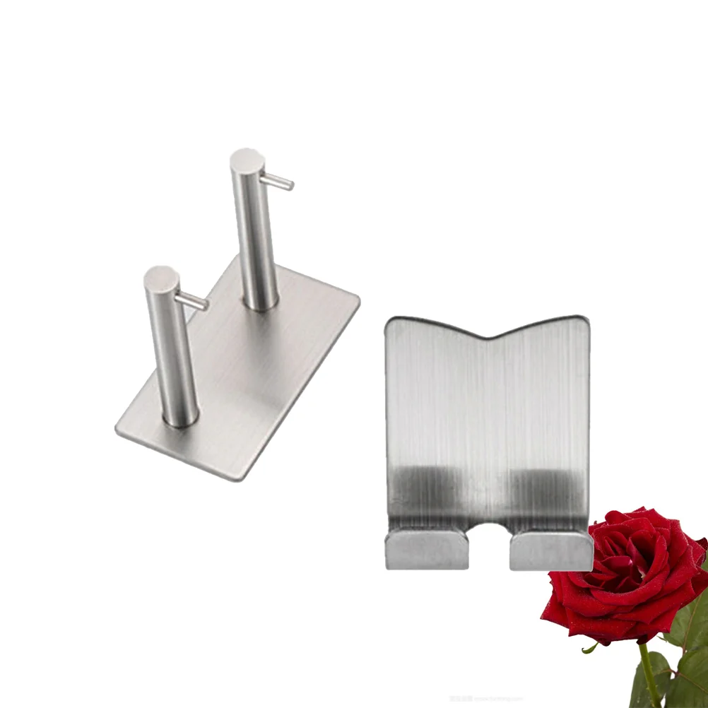 

1 Pc Stainless Steel Wall Mounted Bathroom Adhesive Air Blower Organizer Rack Hook