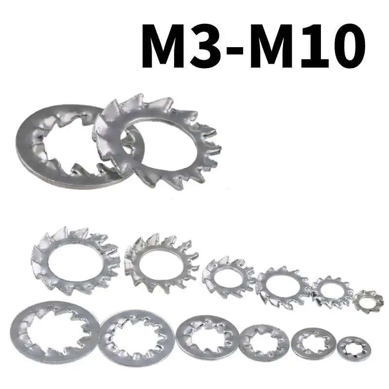 

Internal Serrated Tooth Shakeproof Lock Washers White Zinc External Internal Toothed Serrated Lock Washer Gasket Multi-tooth