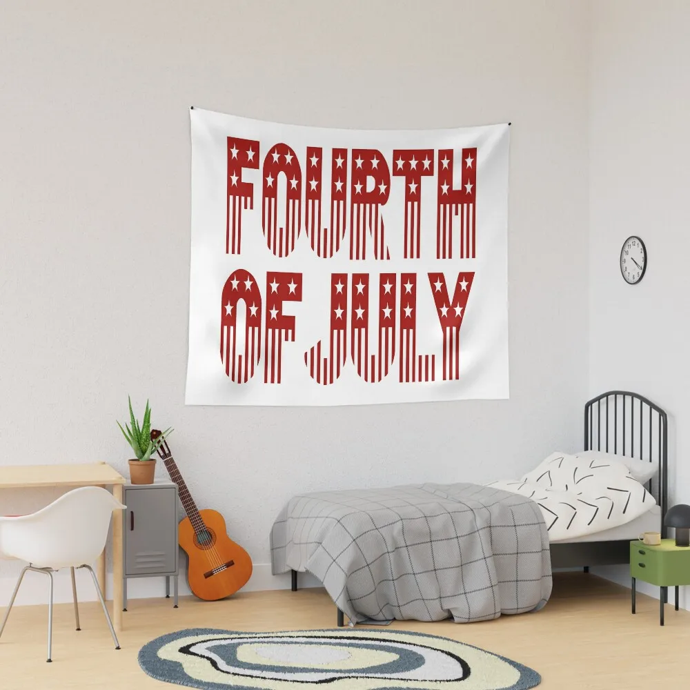 

Vintage Retro Independence Day: HAPPY 4TH JULY Tapestry Tapestry