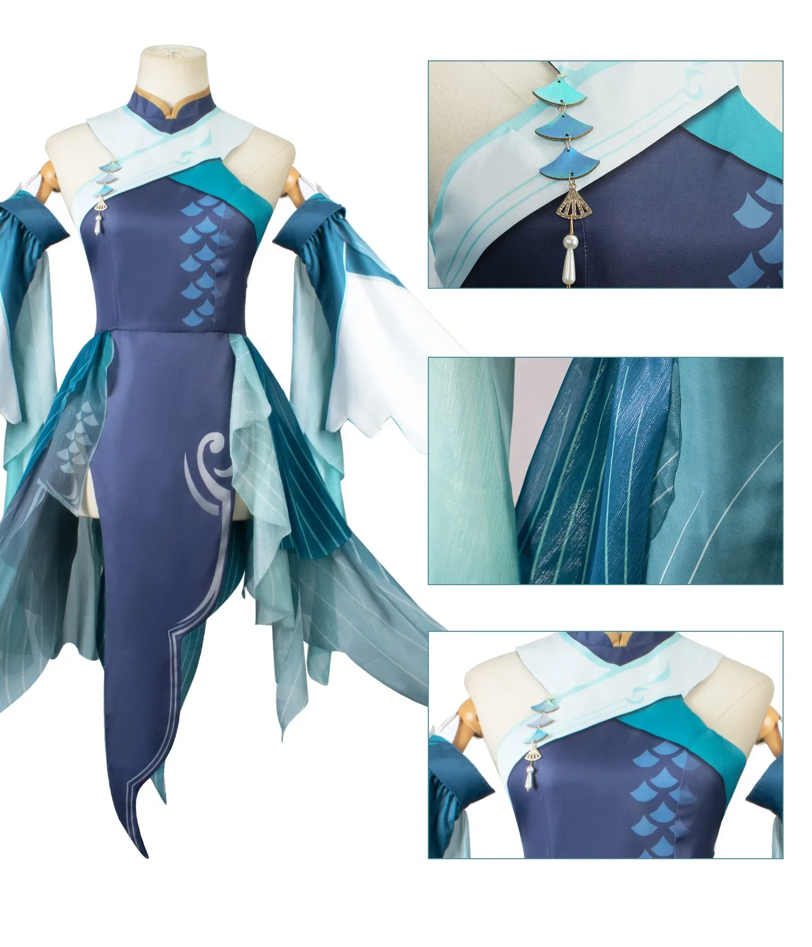 Игра Genshin Impact новый костюм Мадам Пинг для косплея парик женское элегантное платье